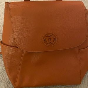 Brown leather backpack